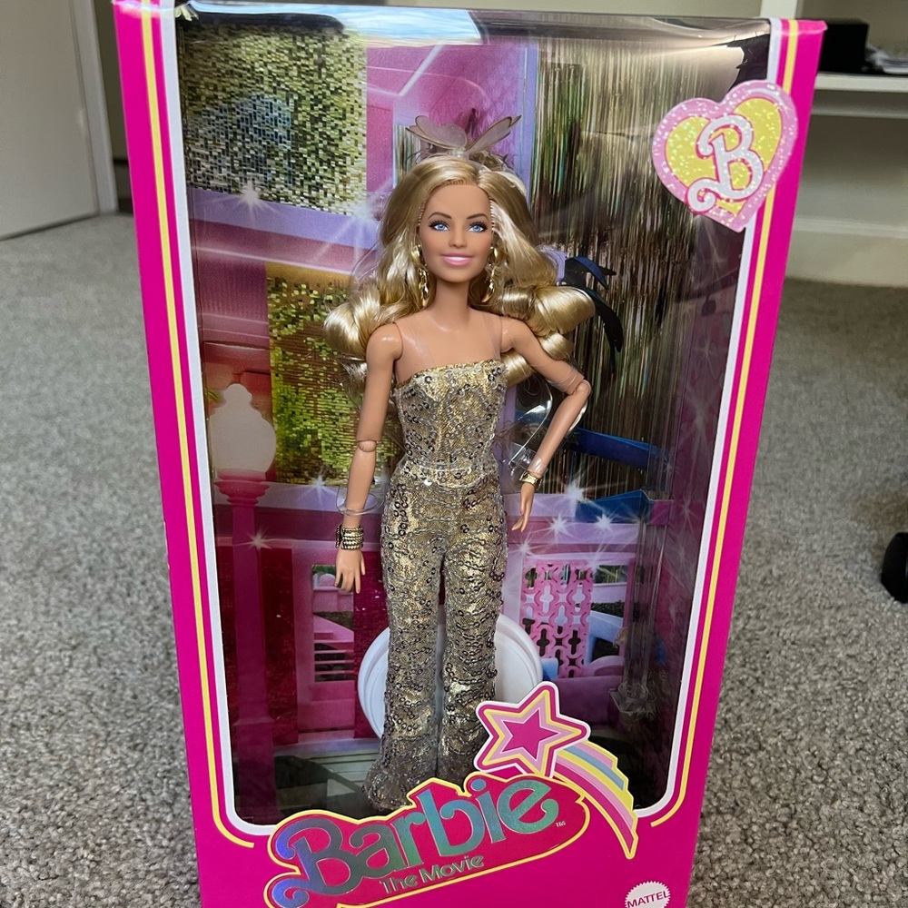 Barbie The Movie Collectible Doll, Margot Robbie in Gold Disco Jumpsuit